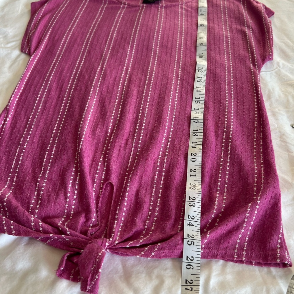W5 Pink Ribbed Cap Sleeve Tee - Picture 3 of 5